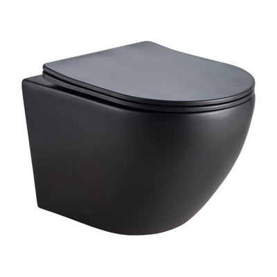 Bella Short Projection Wall Hung Toilet & Soft Close Seat - Black