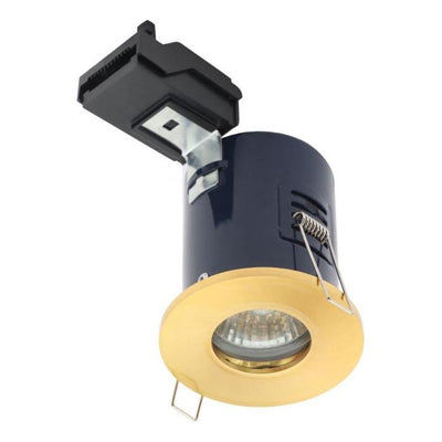 Chula Vista Round Fire Rated LED Shower Light - Satin Brass