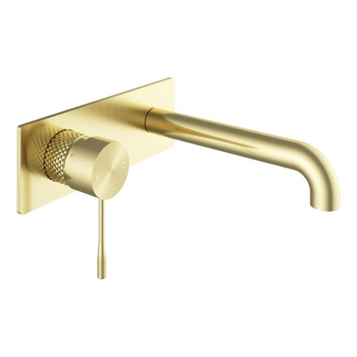 Chelsea Textured Wall Mounted Basin Tap - Champagne Gold