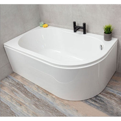 Compact Left Hand Standard Acrylic Shower Bath – 1550 x 900mm