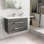 Veto 800mm Wall Mounted Vanity Unit Dark Elm With Ceramic Basin