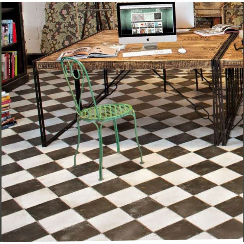 Edinburgh Black & White Ceramic Tile 450x450mm Interiors Home Stores