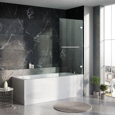 Evelyn Hinged Bath Screen with Towel Rail
