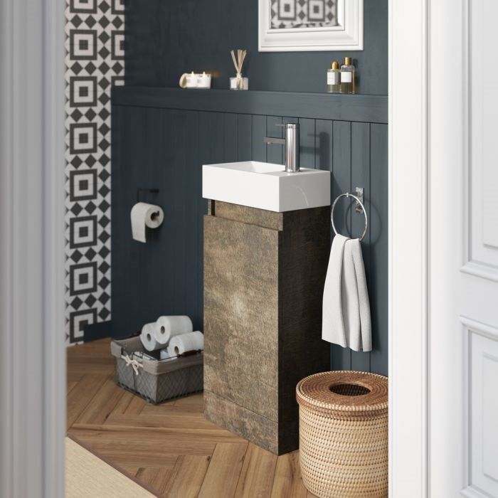 Hope Freestanding Cloakroom Vanity Unit in Metallic