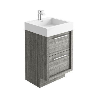 Hermoine 500mm Floor Standing Vanity Unit & Basin - Grey Ash