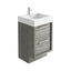 Hermoine 600mm Floor Standing Vanity Unit & Basin - Grey Ash
