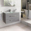 Veto 800mm Wall Mounted Vanity Unit Grey Ash With White Glass Basin