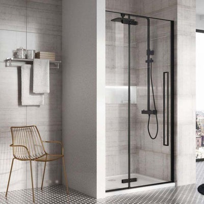 Gianna 900mm Black Hinged Shower Door