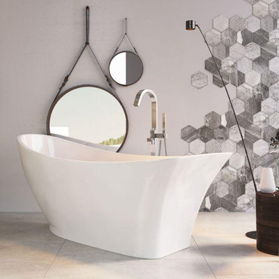 Leo White Freestanding Acrylic Bath - 1750x750mm