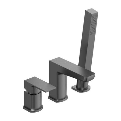 Liberty 3 Hole Deck Mounted Bath Shower Mixer Tap - Gunmetal