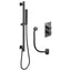 Liberty Square Double Outlet Valve with Slide Rail Kit and Bath Filler - Gunmetal