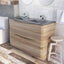 Montana 1200mm Floorstanding Vanity Unit in Light Oak & Grey Glass Basin