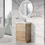 Montana 600mm Floorstanding Vanity Unit in Light Oak & Link Resin Basin