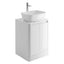 Lucy 650mm Floor Standing Vanity Unit in Gloss White with White Marble Worktop