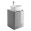 Lucy 650mm Floor Standing Vanity Unit in Light Grey Gloss with White Marble Worktop