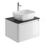 Lucy 650mm Wall Hung Vanity Unit in Gloss White with Italian Slate Worktop