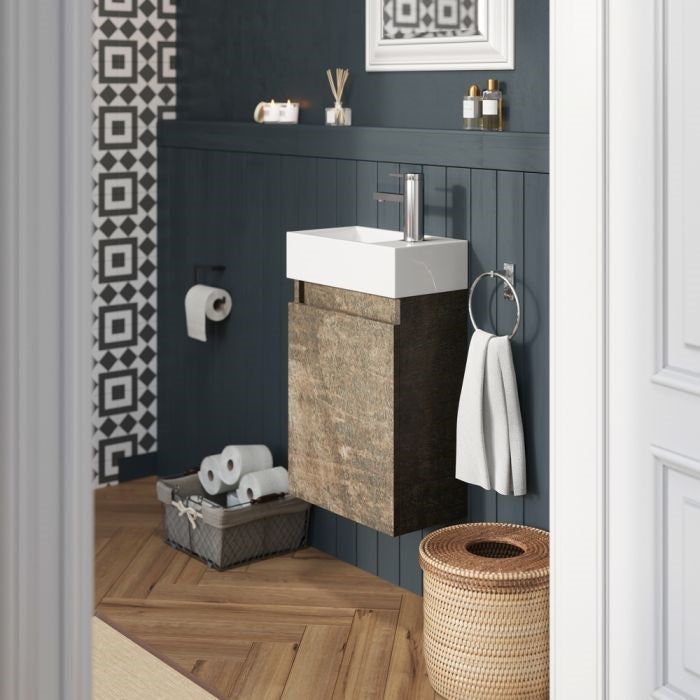 Hope Wall Hung Cloakroom Vanity Unit Metallic