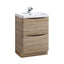 Montana 600mm Floorstanding Vanity Unit in Light Oak & Resin Basin