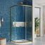 Murphy Brushed Gold Sliding Shower Door Quadrant - 1000x900mm
