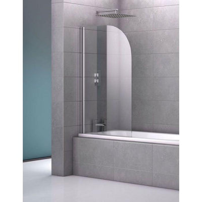 Navy Single Curved Bath Screen