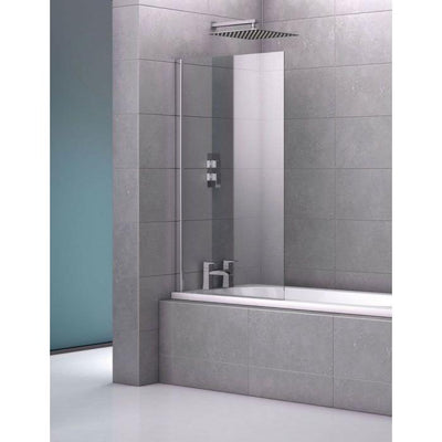 Navy Single Pivot Bath Screen - Chrome