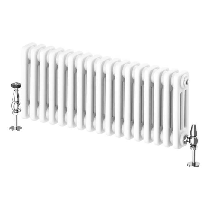 Nevada White Double Horizontal Column Radiator - 300mm