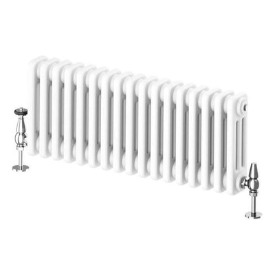 Nevada White Double Horizontal Column Radiator - 300mm