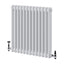 Nevada White Double Horizontal Column Radiator - 600x605mm
