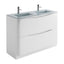 Montana 1200mm Floorstanding Vanity Unit in Gloss White & White Glass Basin