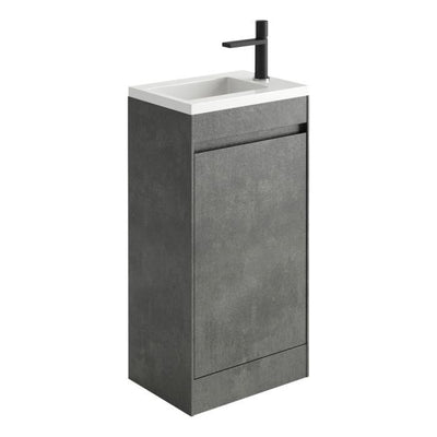 Oscar 545mm Floor Standing Cloakroom Vanity Unit with Resin Basin in Concrete