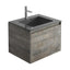 Oscar Wall Mounted Vanity Unit Metallic & Black Resin Basin 500mm