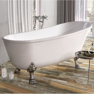 Prichard Traditional Roll Top Bath with Chrome Claw Feet - 1500x735mm