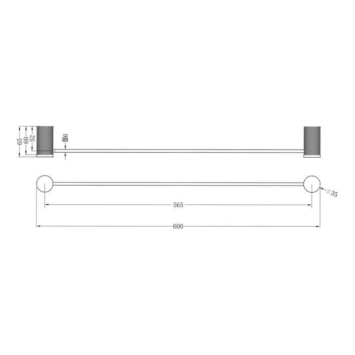 Chelsea Textured Towel Rail - Satin Bronze