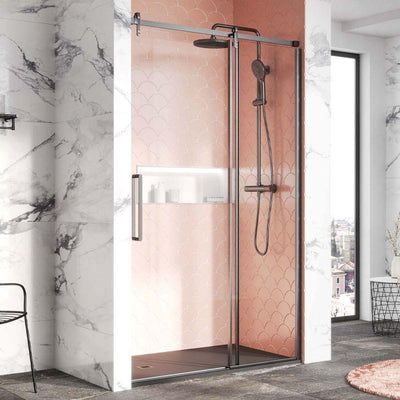 Raya 1700mm Gunmetal Sliding Shower Door