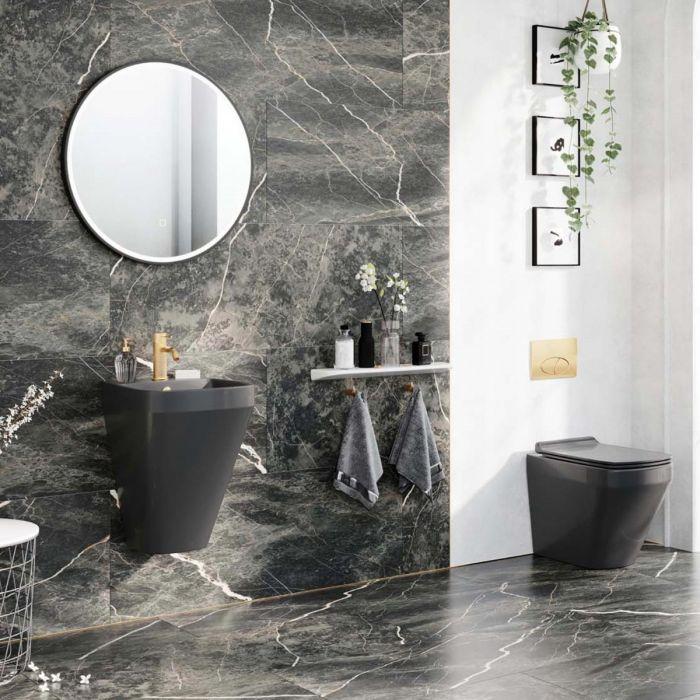 Ruth Black Toilet and Basin Suite