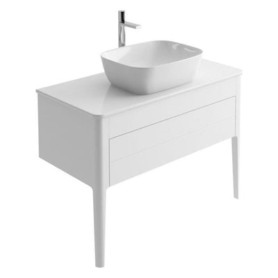 Sarah 1000mm Vanity Unit in Matt White inc worktop with 1 tap hole