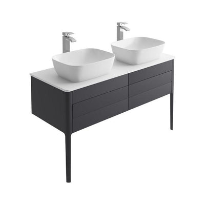 Sarah 1200mm Vanity Unit in Slate Grey inc worktop with 2 tap holes