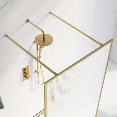 Hopper Brushed Gold Shower Screen Straight Support Bar - 1200mm