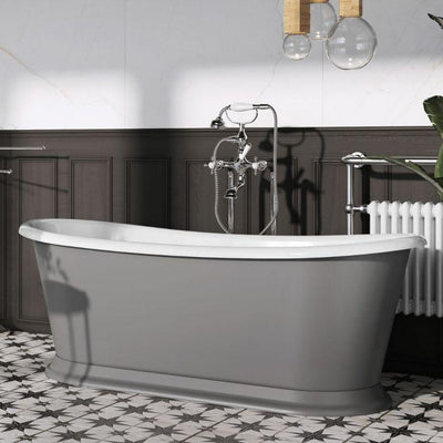 Selma Light Grey Traditional Soaking Tub – 1700x750mm