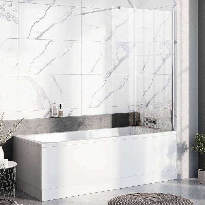 Sofia Frameless Chrome Bath Screen - Interiors Home Stores