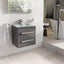 Veto 515mm Wall Mounted Vanity Unit Anthracite Grey With White Glass Basin - Interiors Home Stores