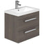 Veto 515mm Wall Mounted Vanity Unit Dark Elm With Ceramic Basin - Interiors Home Stores