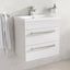 Veto 515mm Wall Mounted Vanity Unit Gloss White With Ceramic Basin - Interiors Home Stores