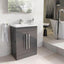 Veto 600mm Floor Standing Vanity Unit Anthracite Grey With Ceramic Basin - Interiors Home Stores