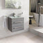Veto 600mm Wall Mounted Vanity Unit Grey Ash With White Glass Basin - Interiors Home Stores