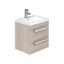 Veto 600mm Wall Mounted Vanity Unit Light Elm With Ceramic Basin - Interiors Home Stores