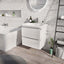 Viper 600 Wall Mounted Vanity Unit & Link Resin Basin in White Gloss - Interiors Home Stores