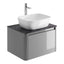 Will 650mm Wall Hung Vanity Unit in Light Grey Gloss with Italian Slate Worktop - Interiors Home Stores