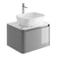 Will 650mm Wall Hung Vanity Unit in Light Grey Gloss with White Marble Worktop - Interiors Home Stores