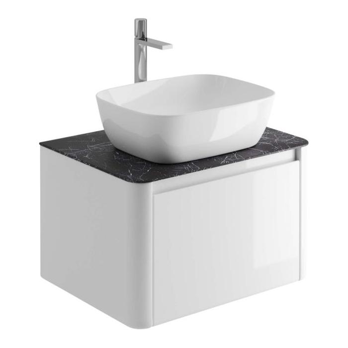 Will 750mm Wall Hung Vanity Unit in Gloss White with Italian Slate Worktop - Interiors Home Stores